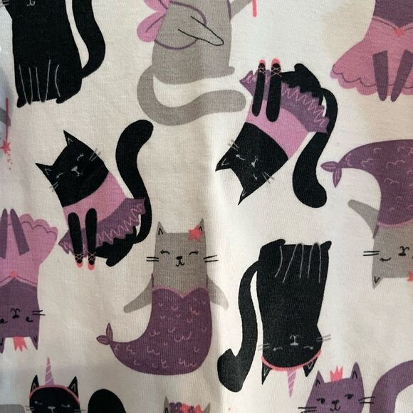 Carter's Black and Purple Pajama Set with Playful Cat Design - Picture 4 of 5